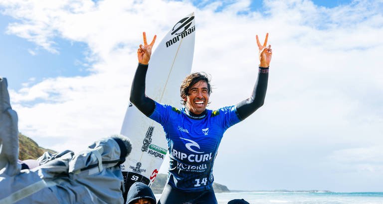 Miguel Pupo triunfa em Bells Beach e assume a liderança do Mundial de Surfe 2026 - Imagem do artigo original