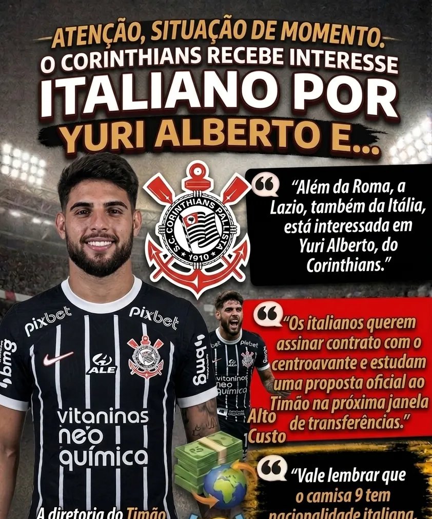 Lazio intensifica observação e pode formalizar proposta por Yuri Alberto no meio do ano - Imagem do artigo original