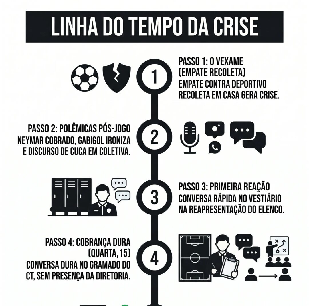 Cuca reúne elenco no CT Rei Pelé e cobra reação após tropeço na Sul-Americana - Imagem do artigo original