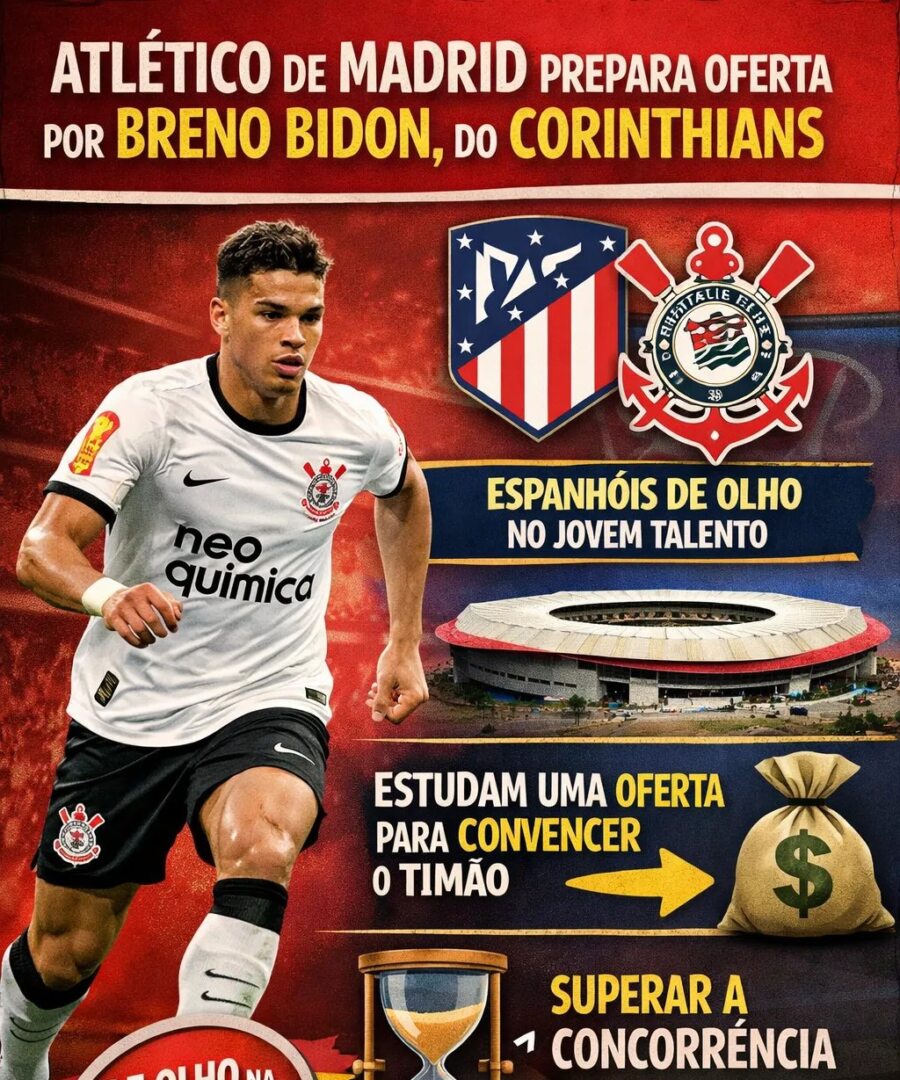 Atlético de Madrid planeja proposta milionária para contratar Breno Bidon, do Corinthians - Imagem do artigo original