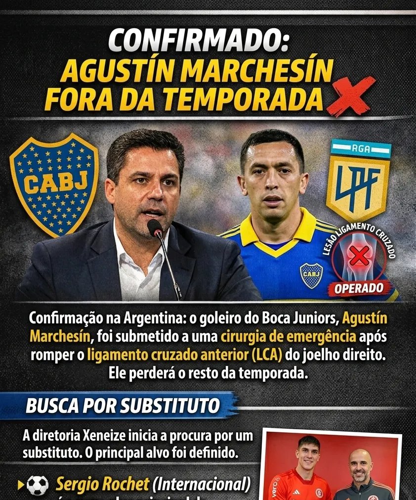 Boca Juniors mira goleiro Sergio Rochet, do Internacional, após lesão de Marchesín - Imagem do artigo original