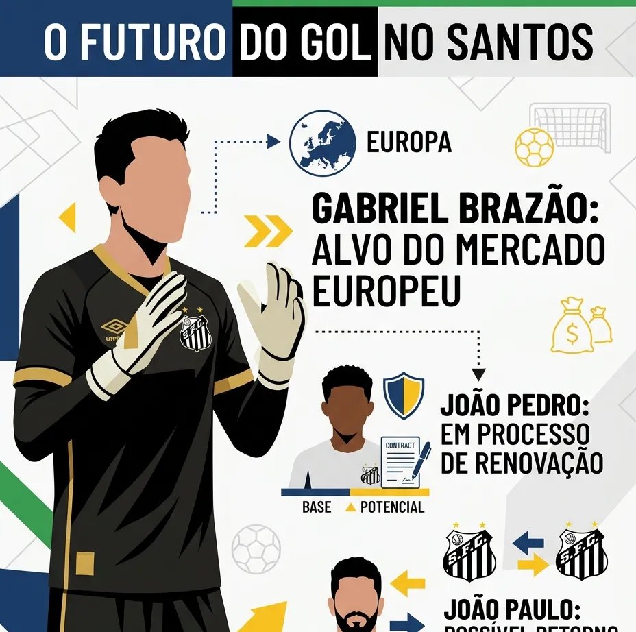 Santos cogita vender Gabriel Brazão para o futebol europeu na janela de meio de ano, diz jornalista - Imagem do artigo original