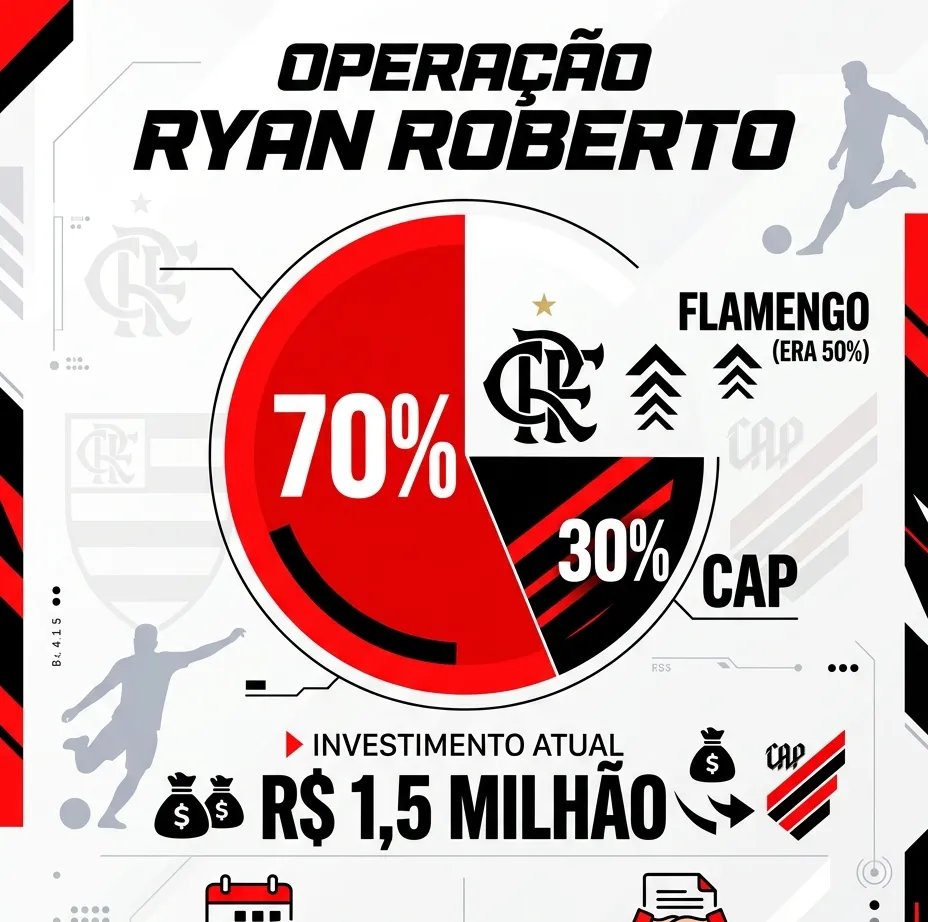 Flamengo compra mais 20% dos direitos de Ryan Roberto por R$ 1,5 milhão e acelera renovação - Imagem do artigo original
