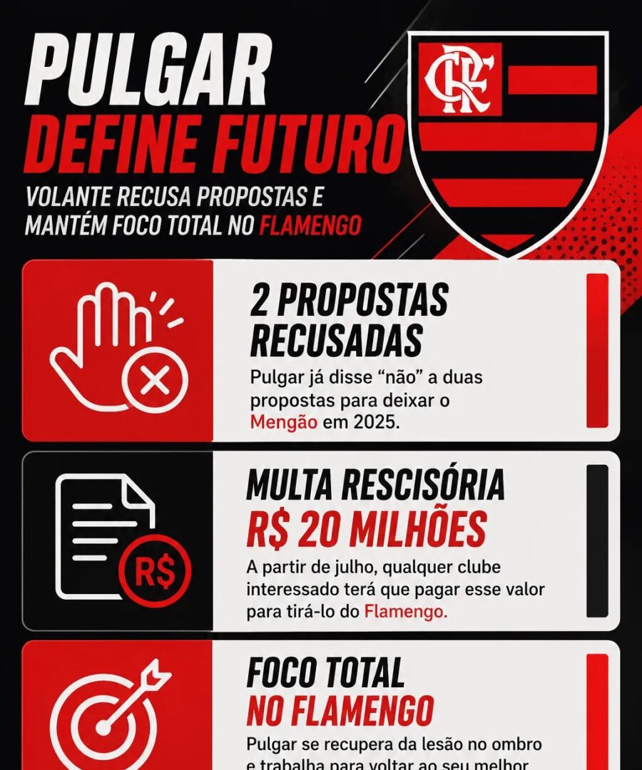 Pulgar rejeita investidas, mira retorno pós-lesão e reforça compromisso com o Flamengo - Imagem do artigo original