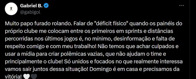 Gabigol contesta críticas físicas, nega atrito com Cuca e cobra foco para reagir no Santos - Imagem do artigo original