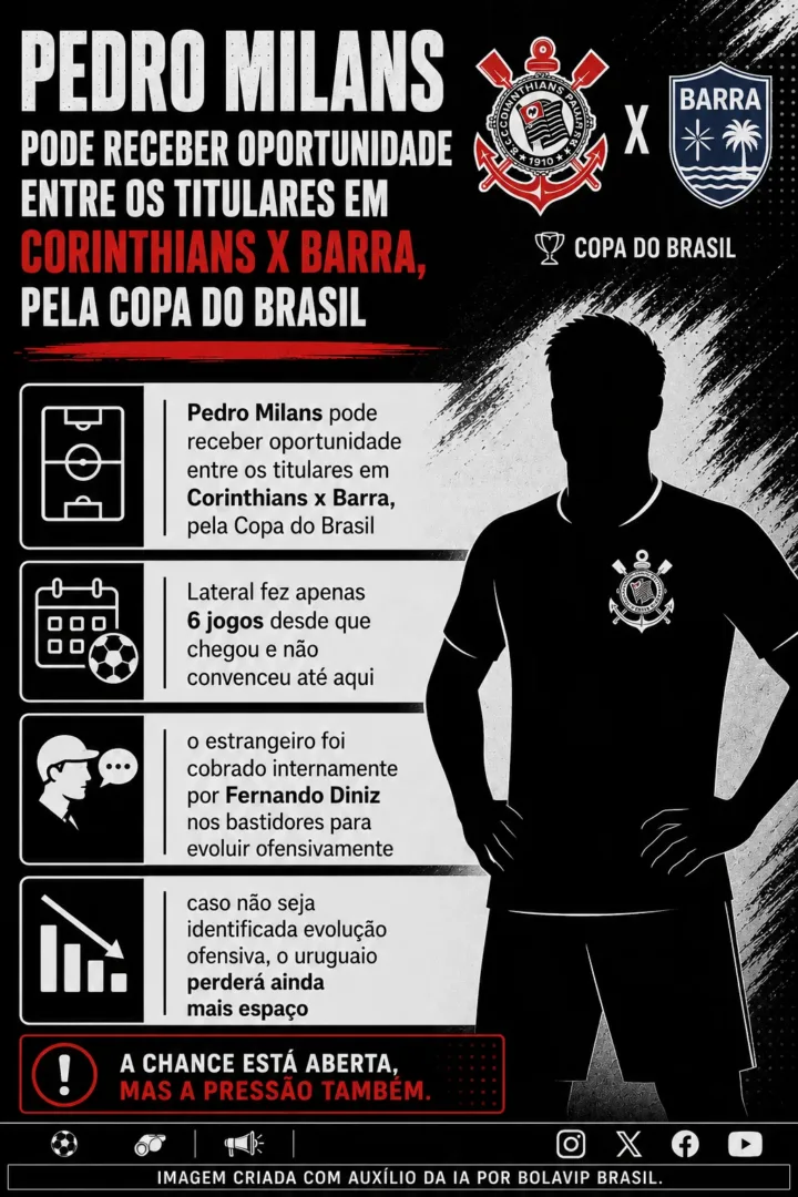 Corinthians leva equipe mista à Neo Química, e Pedro Milans encara jogo-chave contra o Barra na Copa do Brasil - Imagem do artigo original