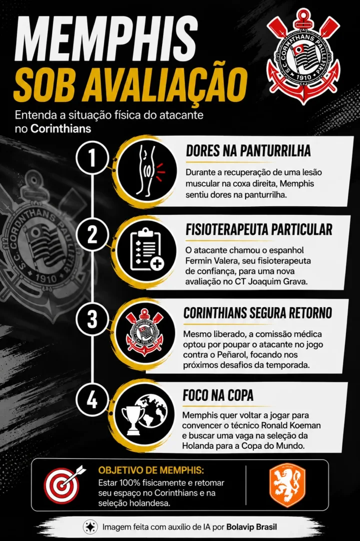 Corinthians vê Depay recorrer a fisioterapeuta particular e acende alerta médico na reta final de contrato - Imagem do artigo original